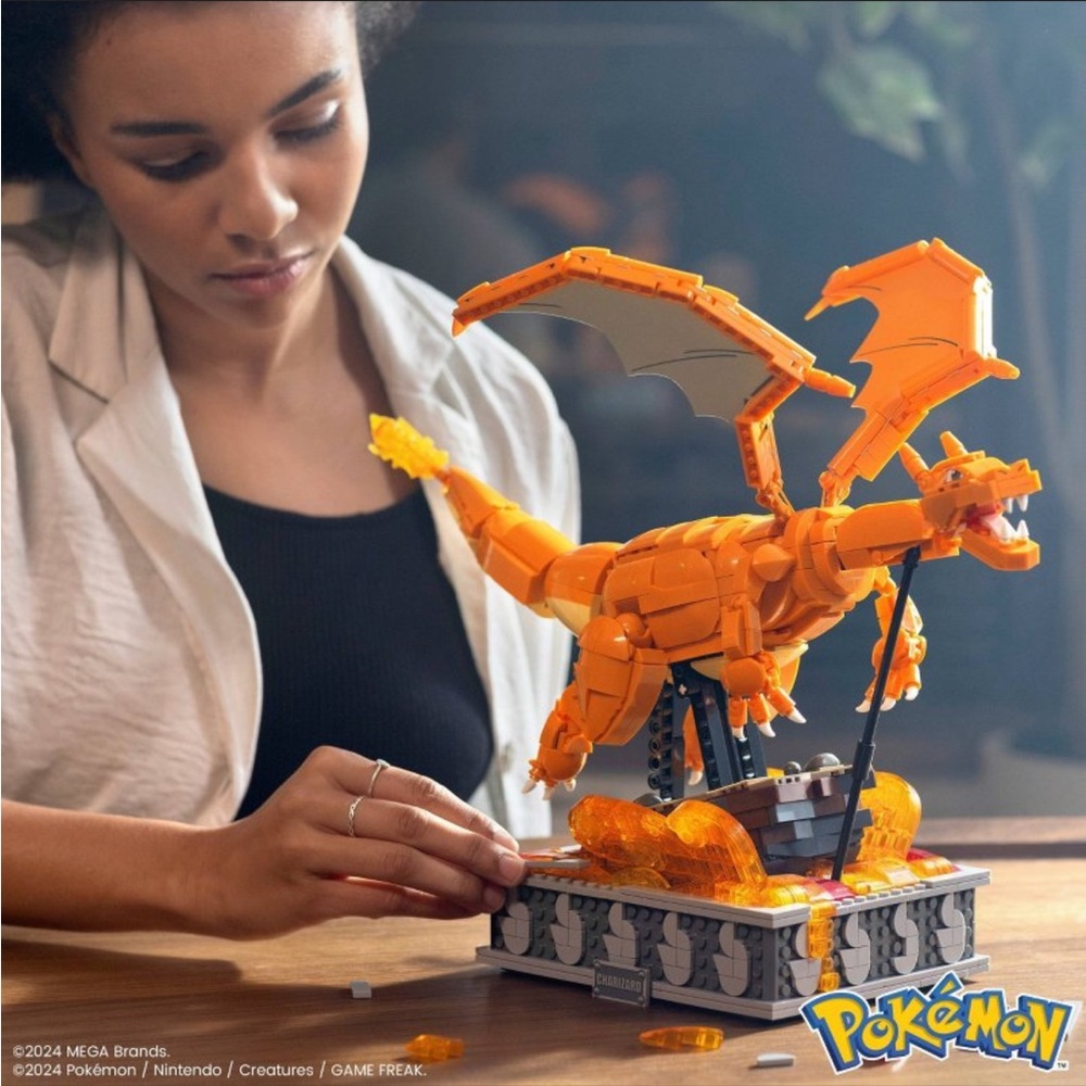 Nwt MEGA Pokemon Charizard Building Kit with Motion 1664pcs building block toy